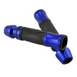 Universal 7-8 Inch Aluminium Rubber Handlebar Hand Grip Blue